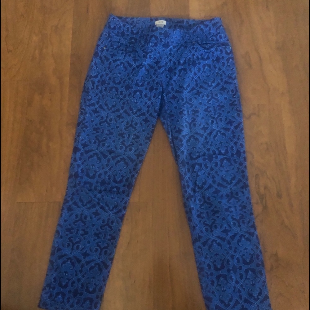 Royal blue design crop pants